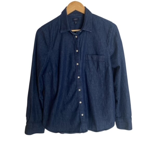 J. Crew Chambray Button Up Shirt in Rendezvous Blue Wash Medium - Picture 1 of 4